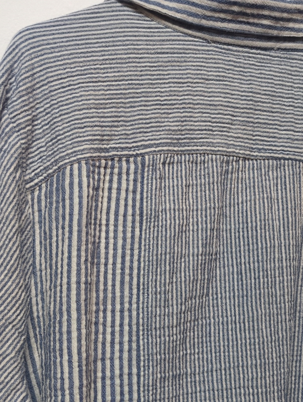Coldwater Creek Blue White Stripe Button Up Shirt, Size 2X - Picture 8 of 8